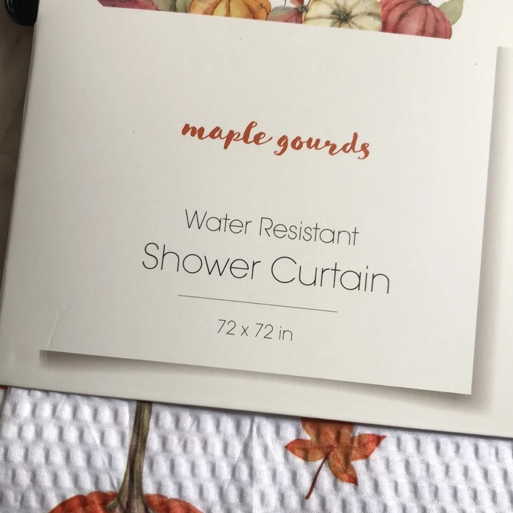 Maple Gourds Pumpkin Print Water Resistant Shower Curtain